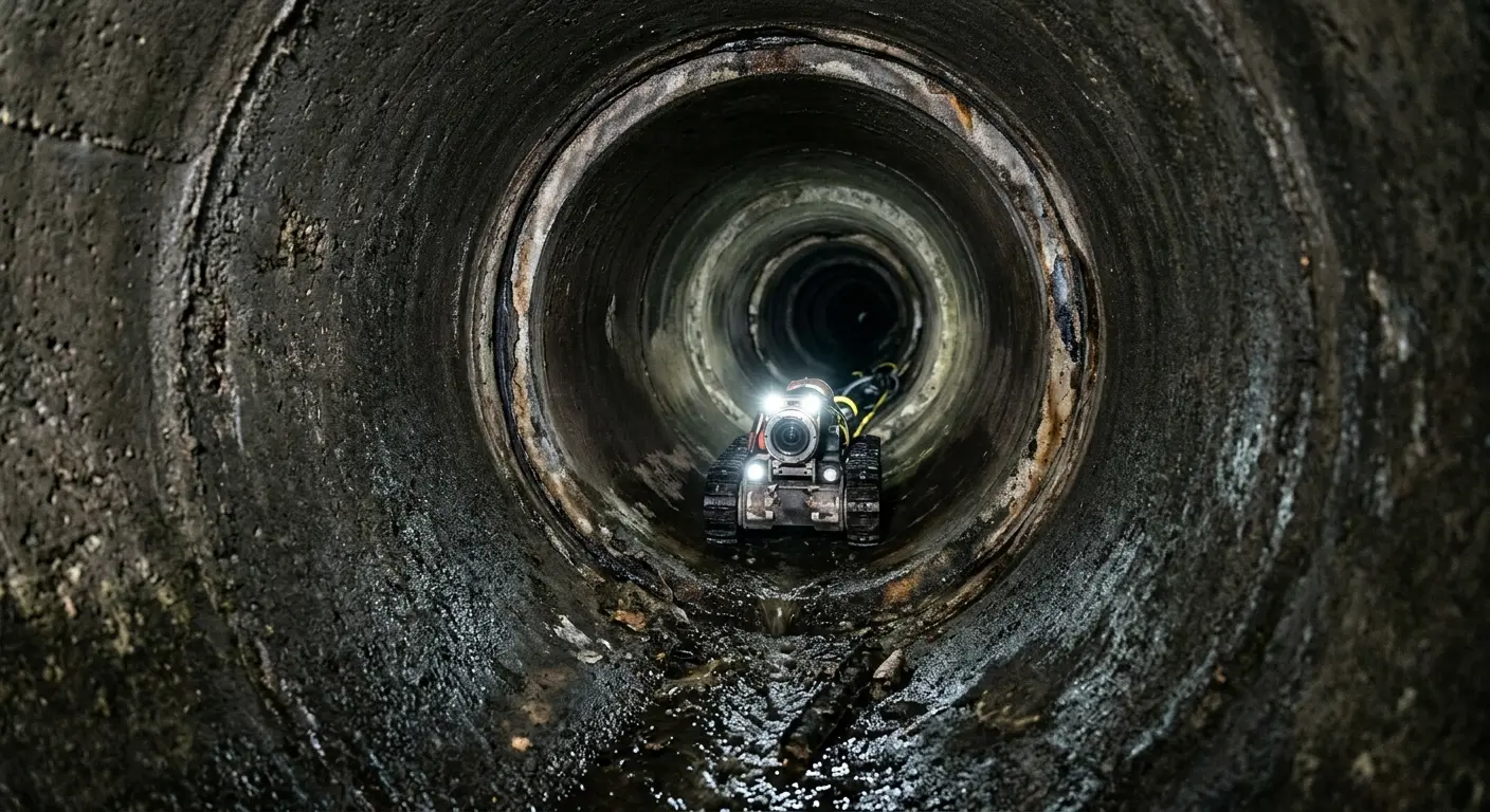 Robotic sewer camera inspecting pipe interior for Drain Snake Service in Gold Canyon